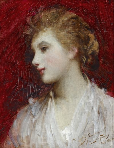 Portret van een jong meisje, c.1884 door Samuel Luke Fildes